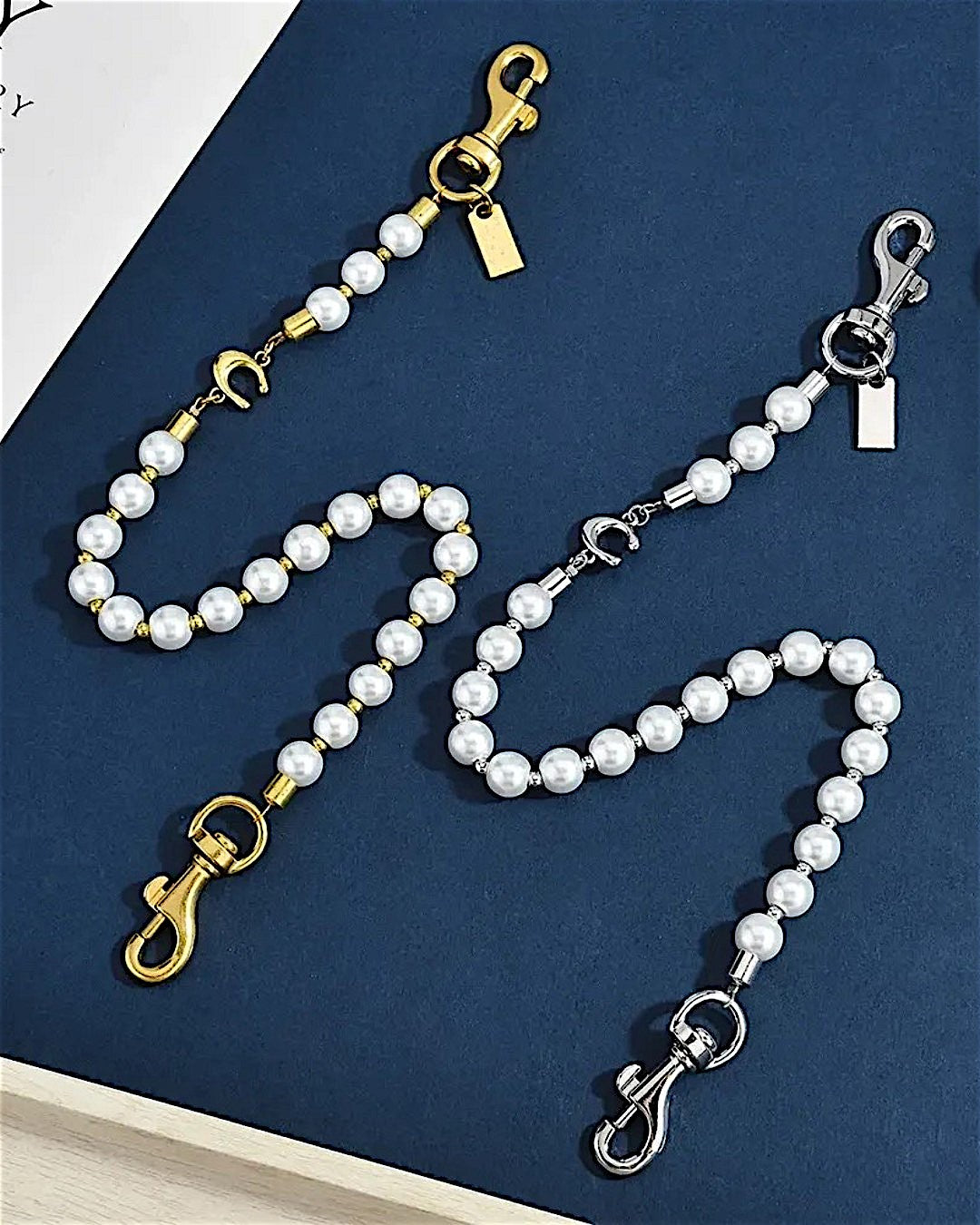 Selene | Cadena de perlas para bolso con mosquetones