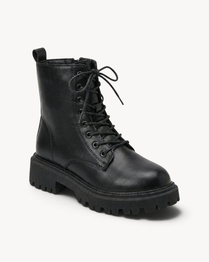 Virellune | Botines militares con cordones, suela track y cremallera