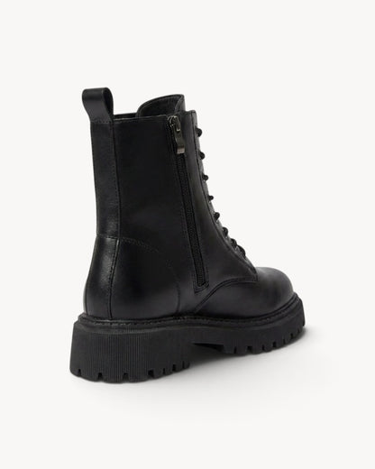 Virellune | Botines militares con cordones, suela track y cremallera