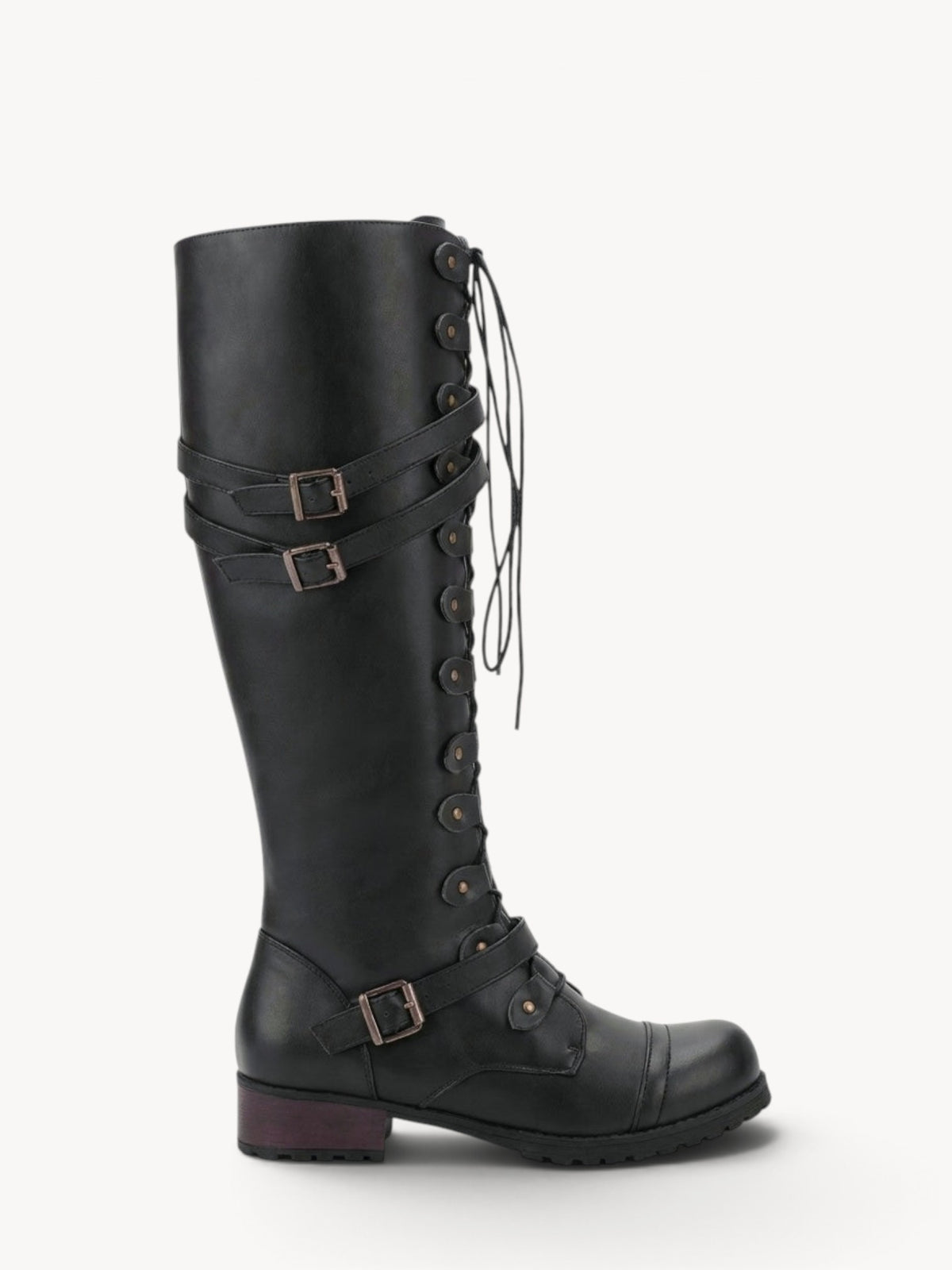 Leire | Botas militares hasta la rodilla con hebillas