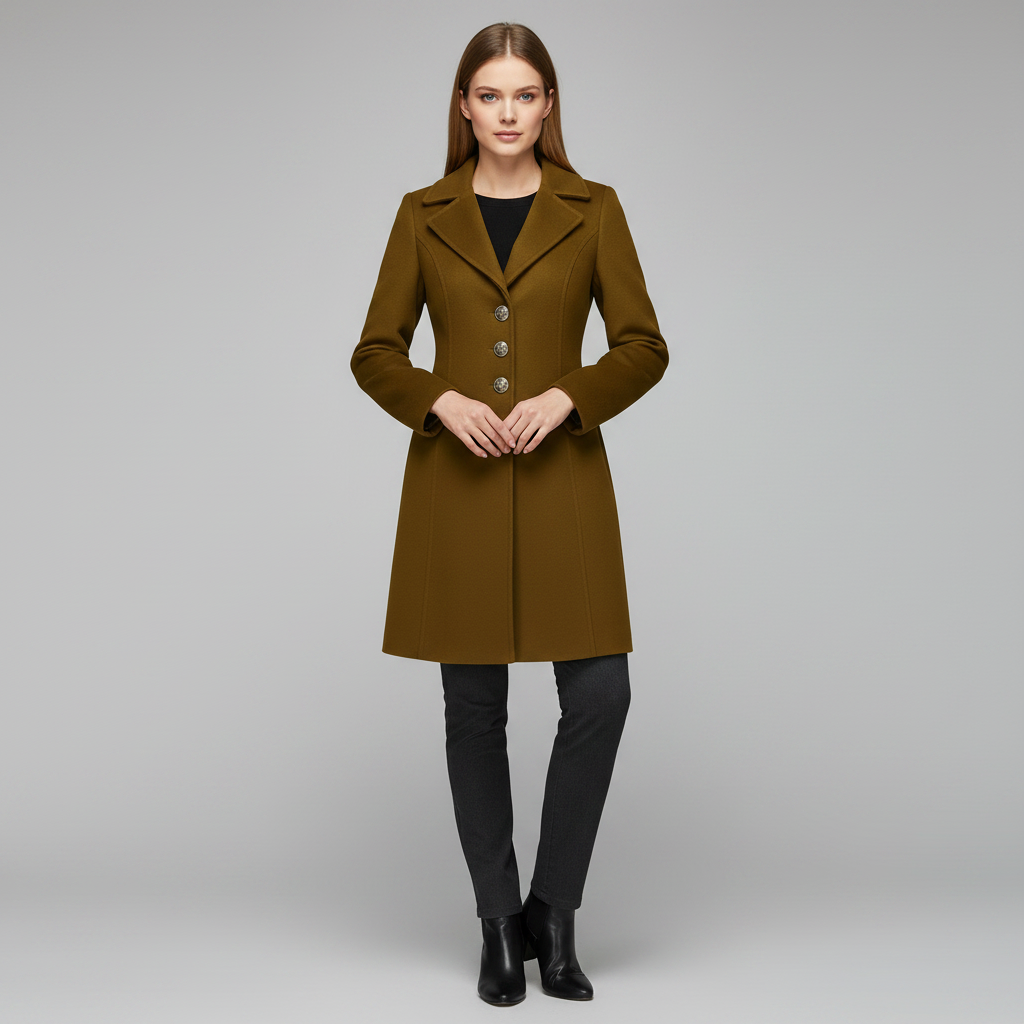 Abrigo de Mujer Elegante de Lana con Botones | Abrigos Mujer