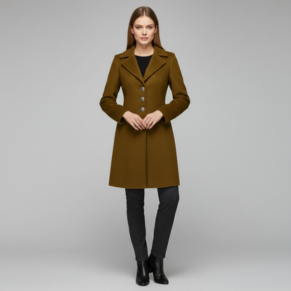 Abrigo de Mujer Elegante de Lana con Botones | Abrigos Mujer