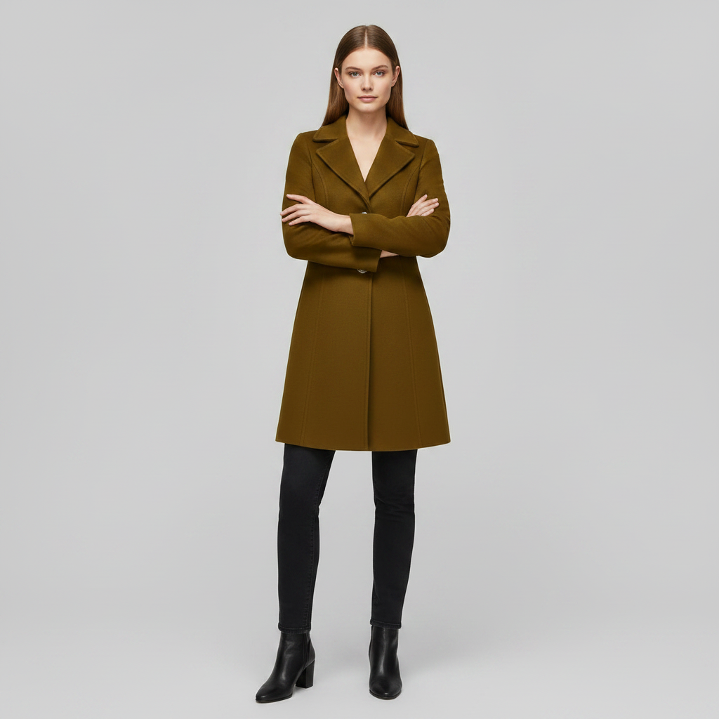 Abrigo de Mujer Elegante de Lana con Botones | Abrigos Mujer