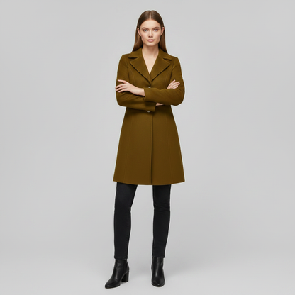 Abrigo de Mujer Elegante de Lana con Botones | Abrigos Mujer