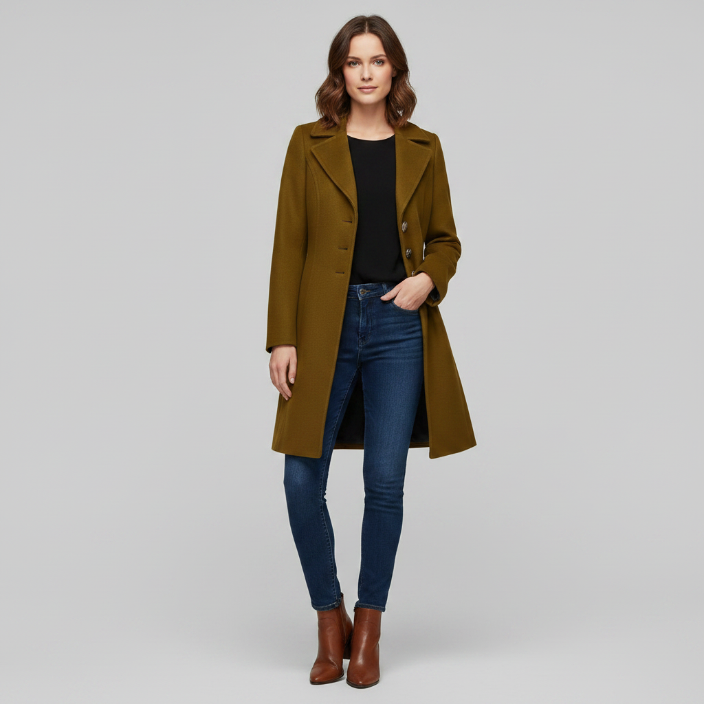 Abrigo de Mujer Elegante de Lana con Botones | Abrigos Mujer