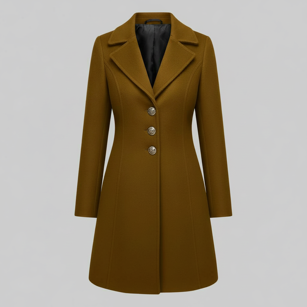Abrigo de Mujer Elegante de Lana con Botones | Abrigos Mujer