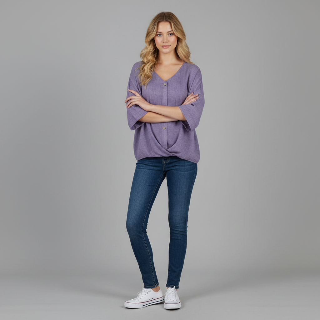 Blusa Elegante de Mujer | Blusa con Escote en Pico