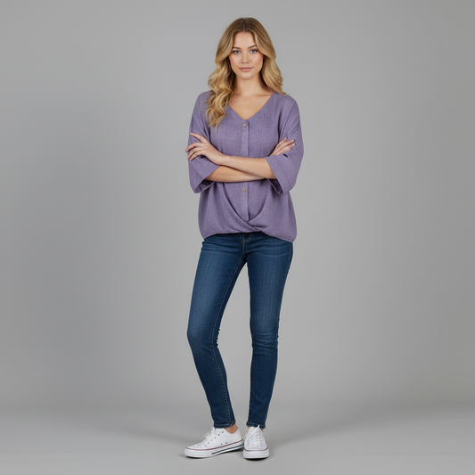 Blusa Elegante de Mujer | Blusa con Escote en Pico
