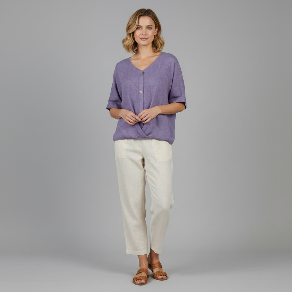 Blusa Elegante de Mujer | Blusa con Escote en Pico