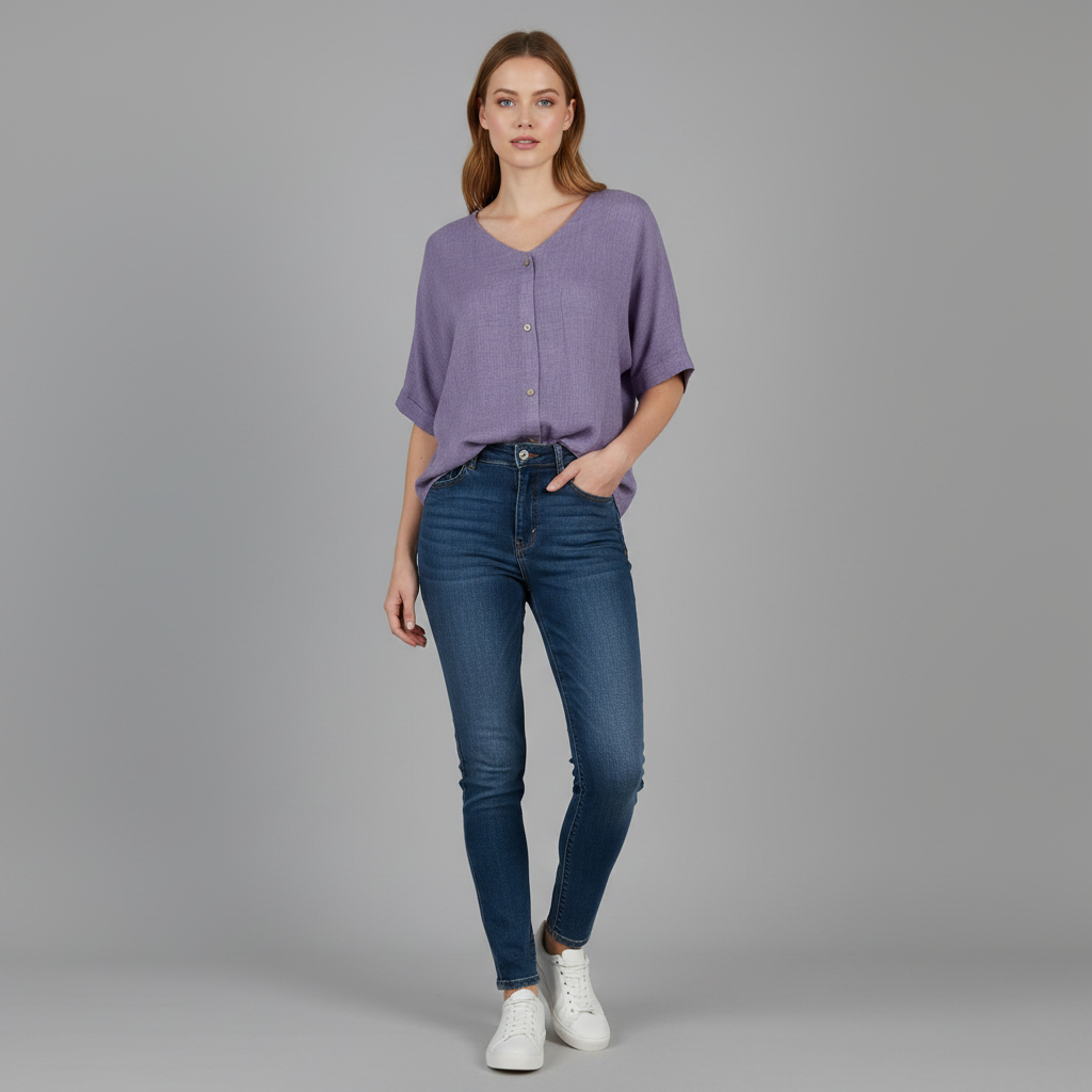 Blusa Elegante de Mujer | Blusa con Escote en Pico