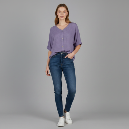 Blusa Elegante de Mujer | Blusa con Escote en Pico