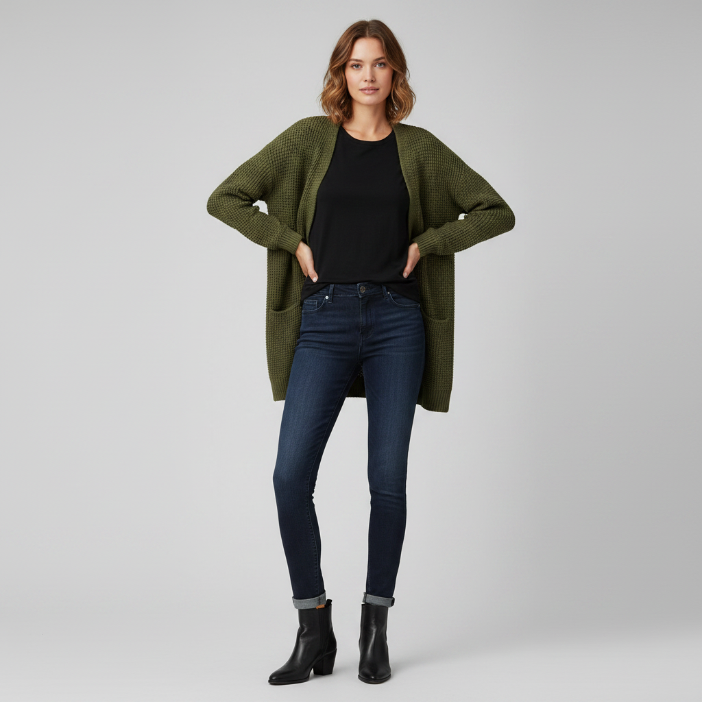 Cárdigan Largo Mujer Gris | Chaqueta de Punto Elegante