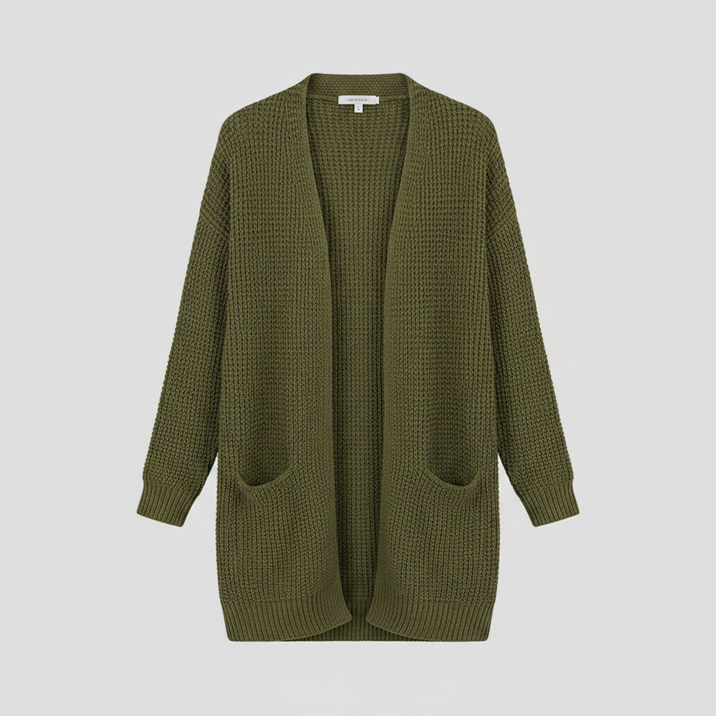 Cárdigan Largo Mujer Gris | Chaqueta de Punto Elegante