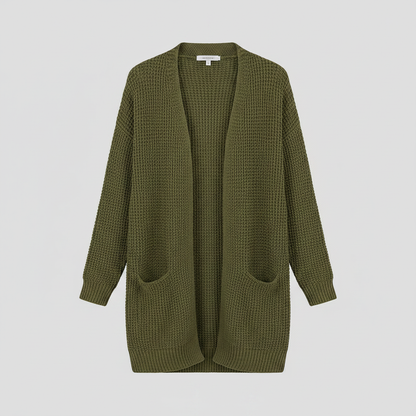 Cárdigan Largo Mujer Gris | Chaqueta de Punto Elegante