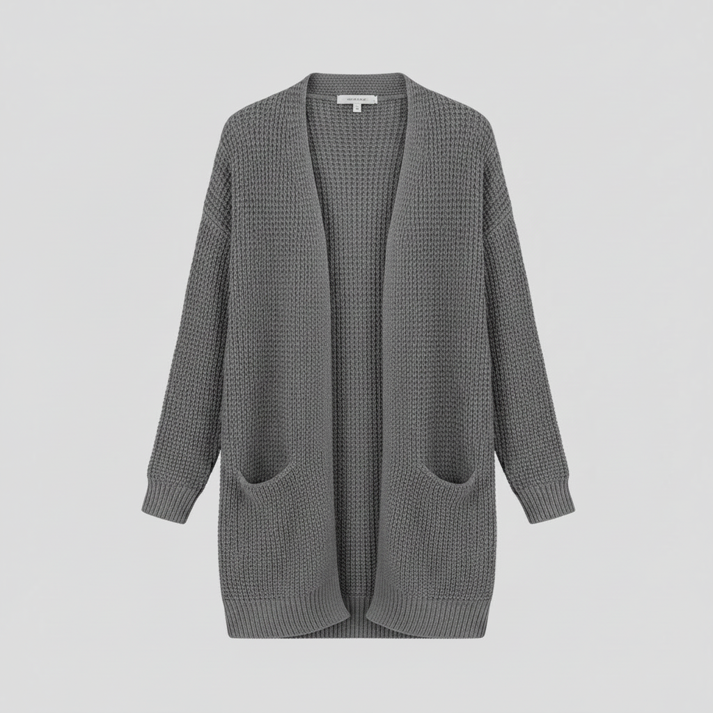 Cárdigan Largo Mujer Gris | Chaqueta de Punto Elegante