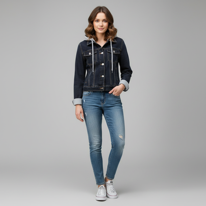 Chaqueta Vaquera con Capucha Desmontable | Moda Femenina