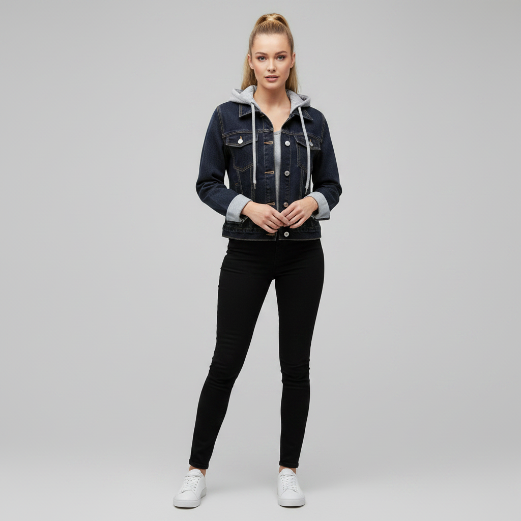 Chaqueta Vaquera con Capucha Desmontable | Moda Femenina