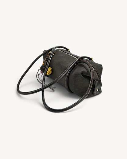 Hemera | Bolso cilíndrico retro con asas dobles y colgante