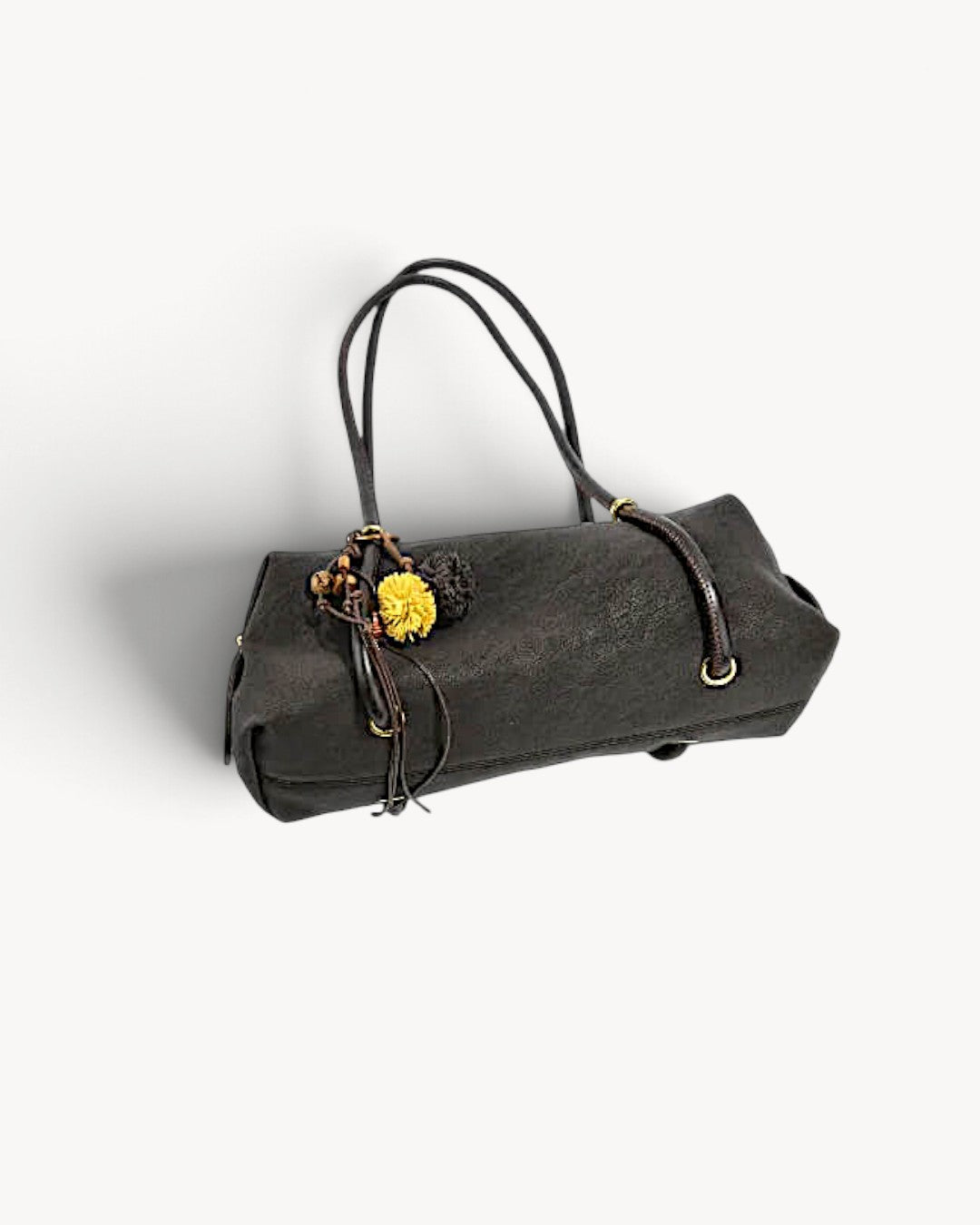 Hemera | Bolso cilíndrico retro con asas dobles y colgante