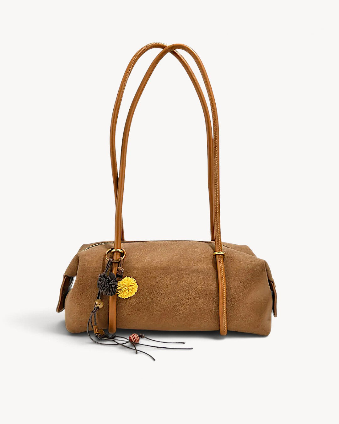 Hemera | Bolso cilíndrico retro con asas dobles y colgante