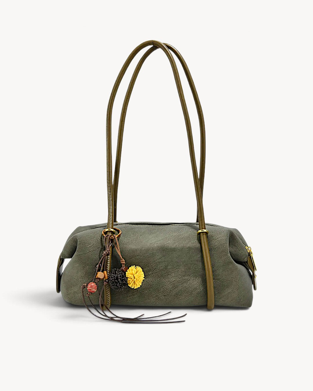 Hemera | Bolso cilíndrico retro con asas dobles y colgante