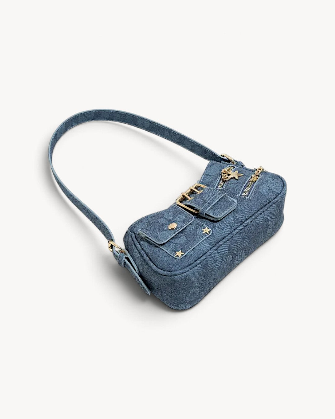 Calipso | Bolso hobo efecto denim con hebilla y estilo Y2K