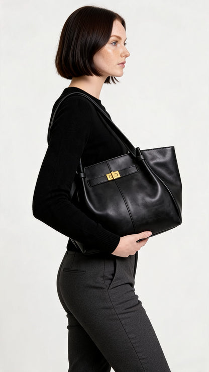Inés | Bolso shopper estructurado con asas anudadas