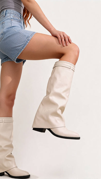 Aldara | Botas hasta la rodilla con vuelta y hebilla