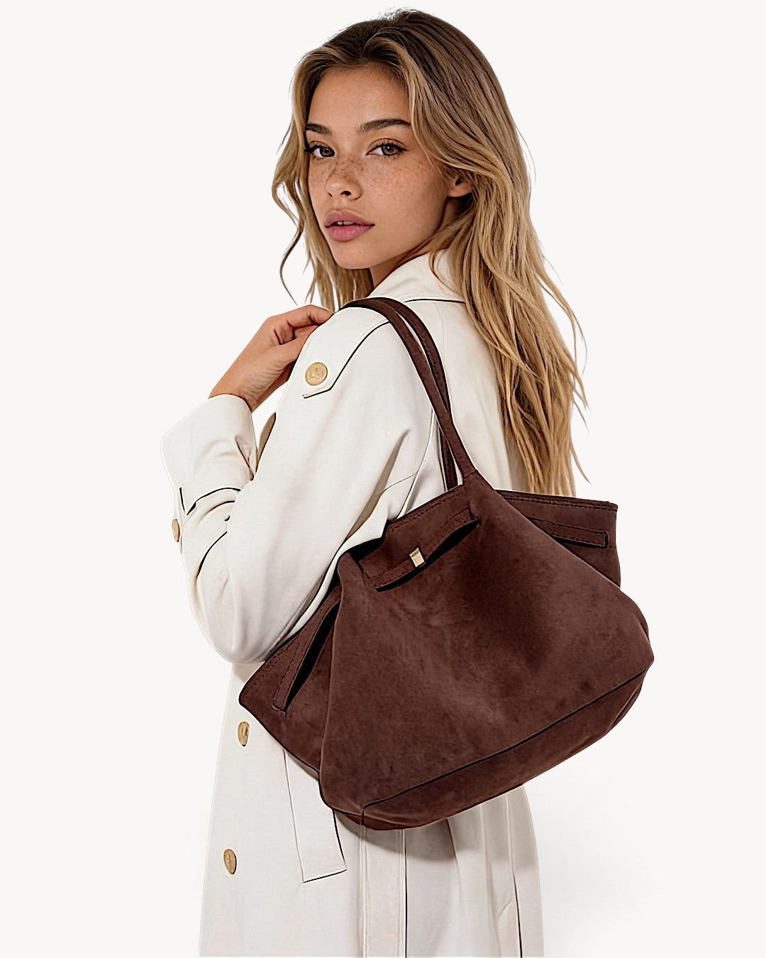 Elvaréne | Bolso tote de hombro fruncido con laterales alados