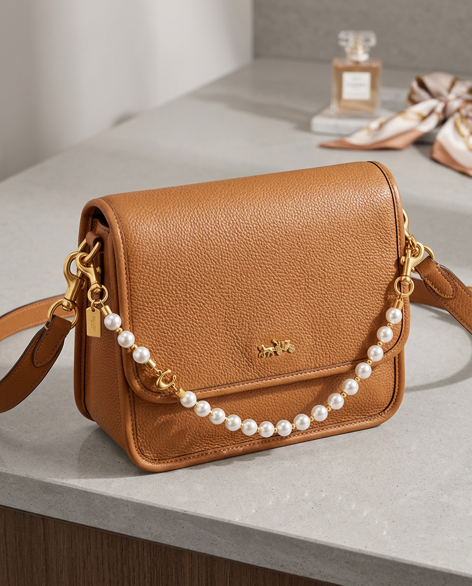 Selene | Cadena de perlas para bolso con mosquetones
