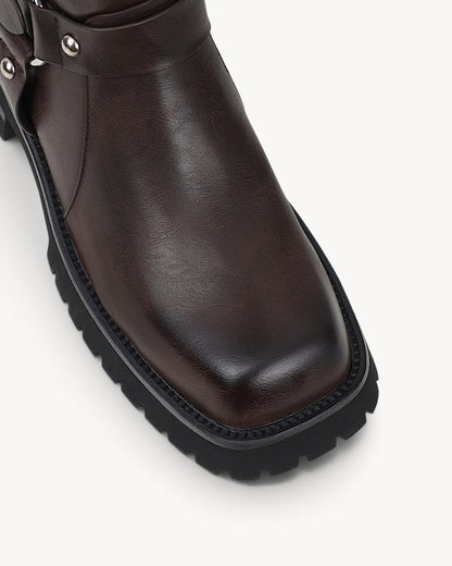 Rovek | Botas altas biker con hebillas