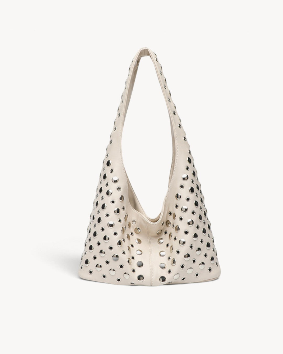 Asteria | Bolso hobo con tachuelas, cremallera y bolsillos