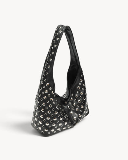 Asteria | Bolso hobo con tachuelas, cremallera y bolsillos