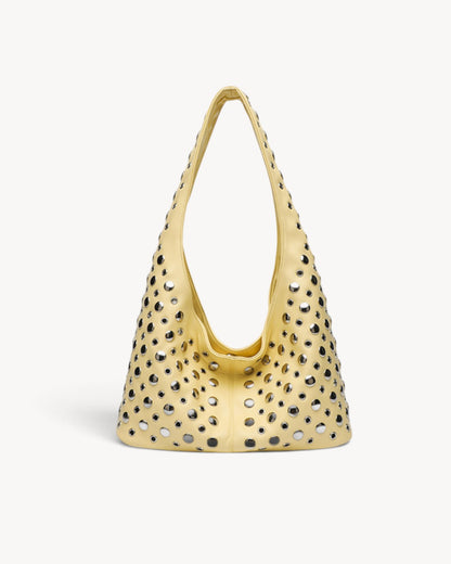 Asteria | Bolso hobo con tachuelas, cremallera y bolsillos