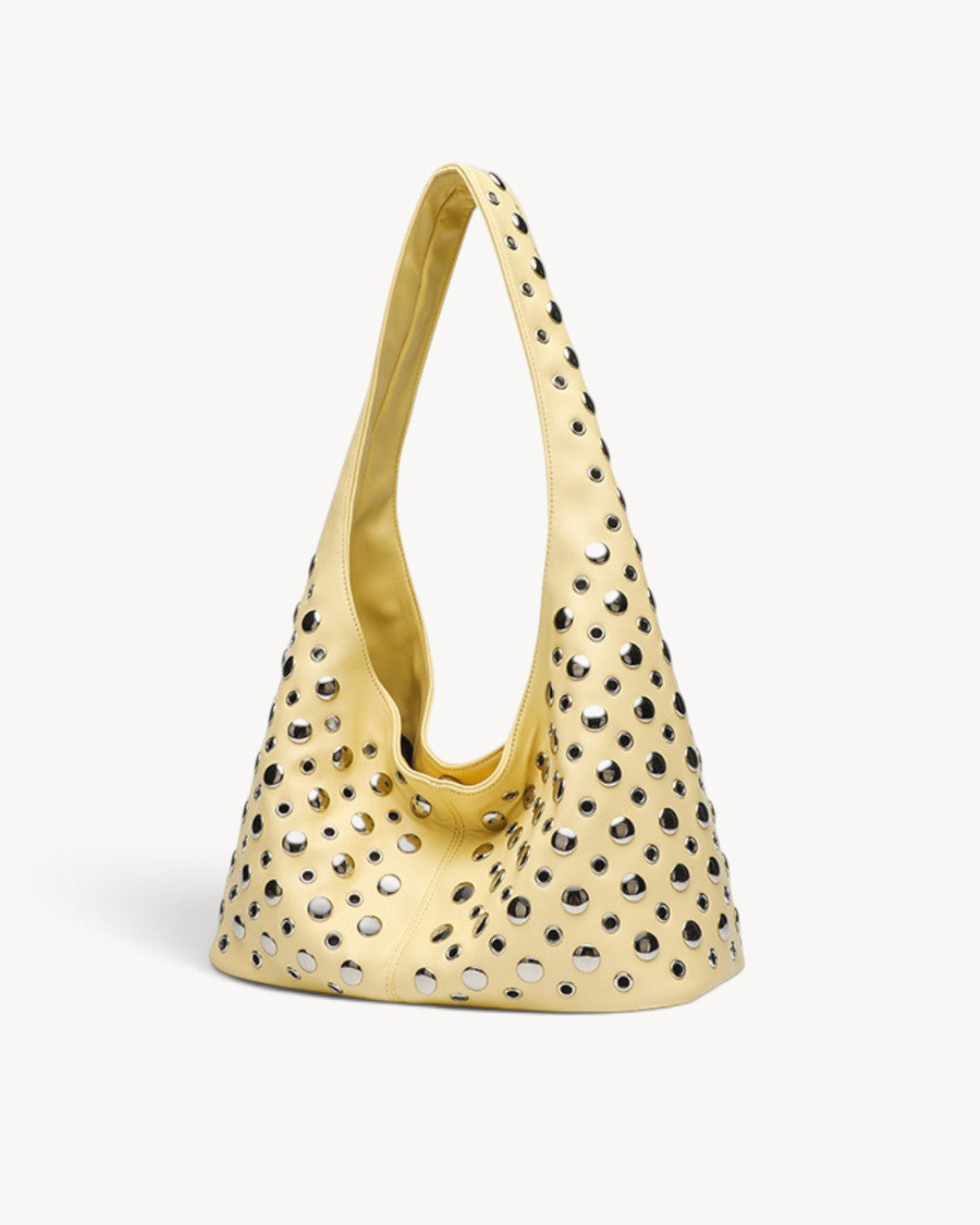 Asteria | Bolso hobo con tachuelas, cremallera y bolsillos