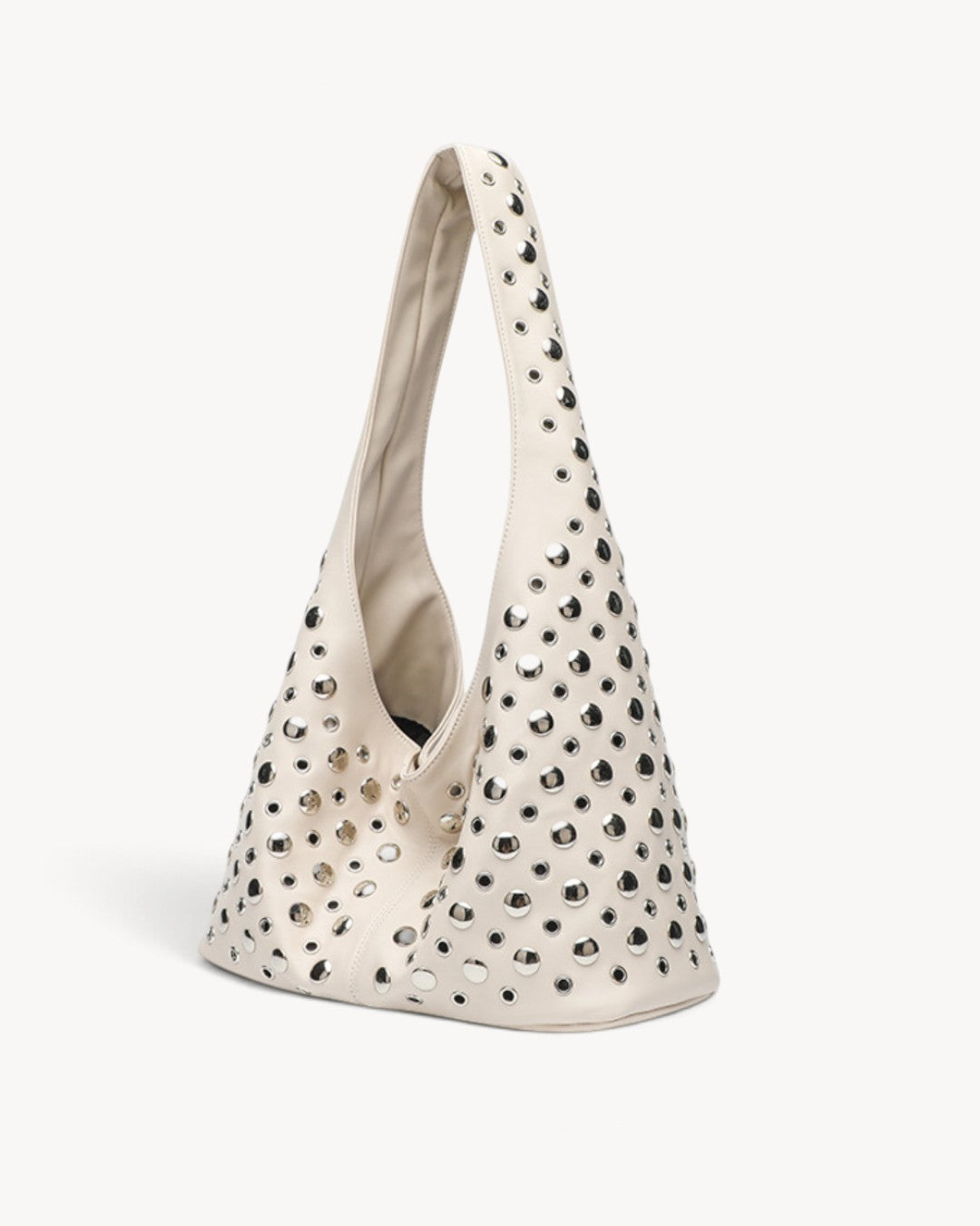 Asteria | Bolso hobo con tachuelas, cremallera y bolsillos